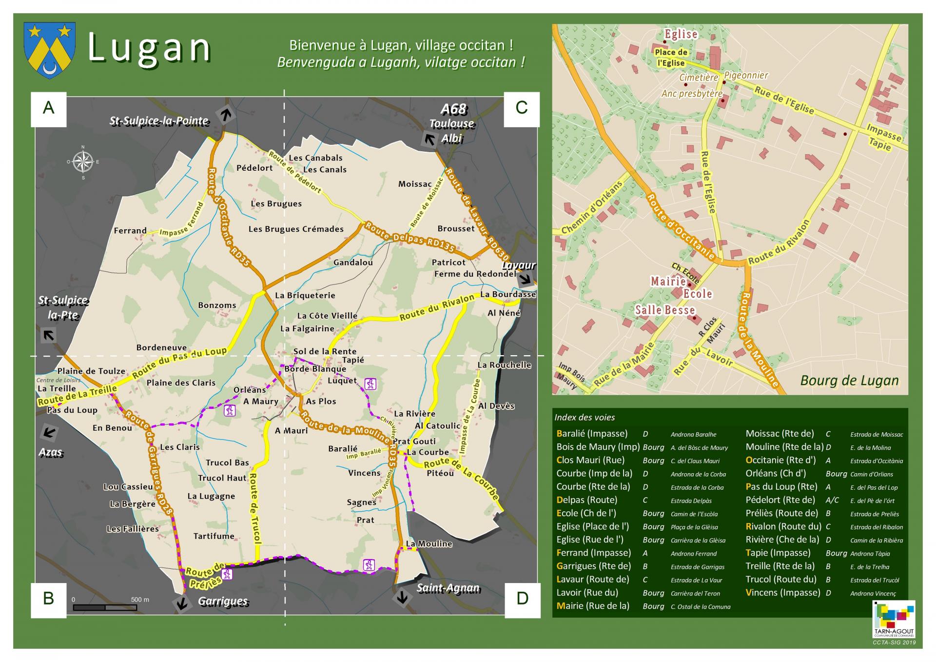 Plan de la commune de Lugan